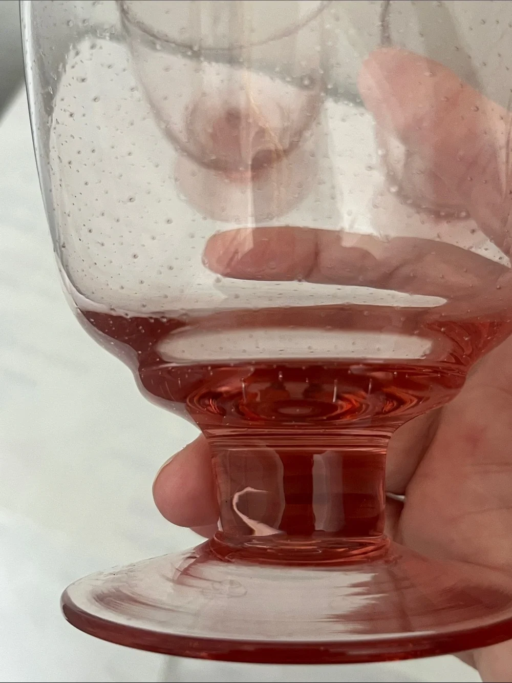 Sakura European Blush pink Hue Small air Bubbles throughout Water /Wine NWOB